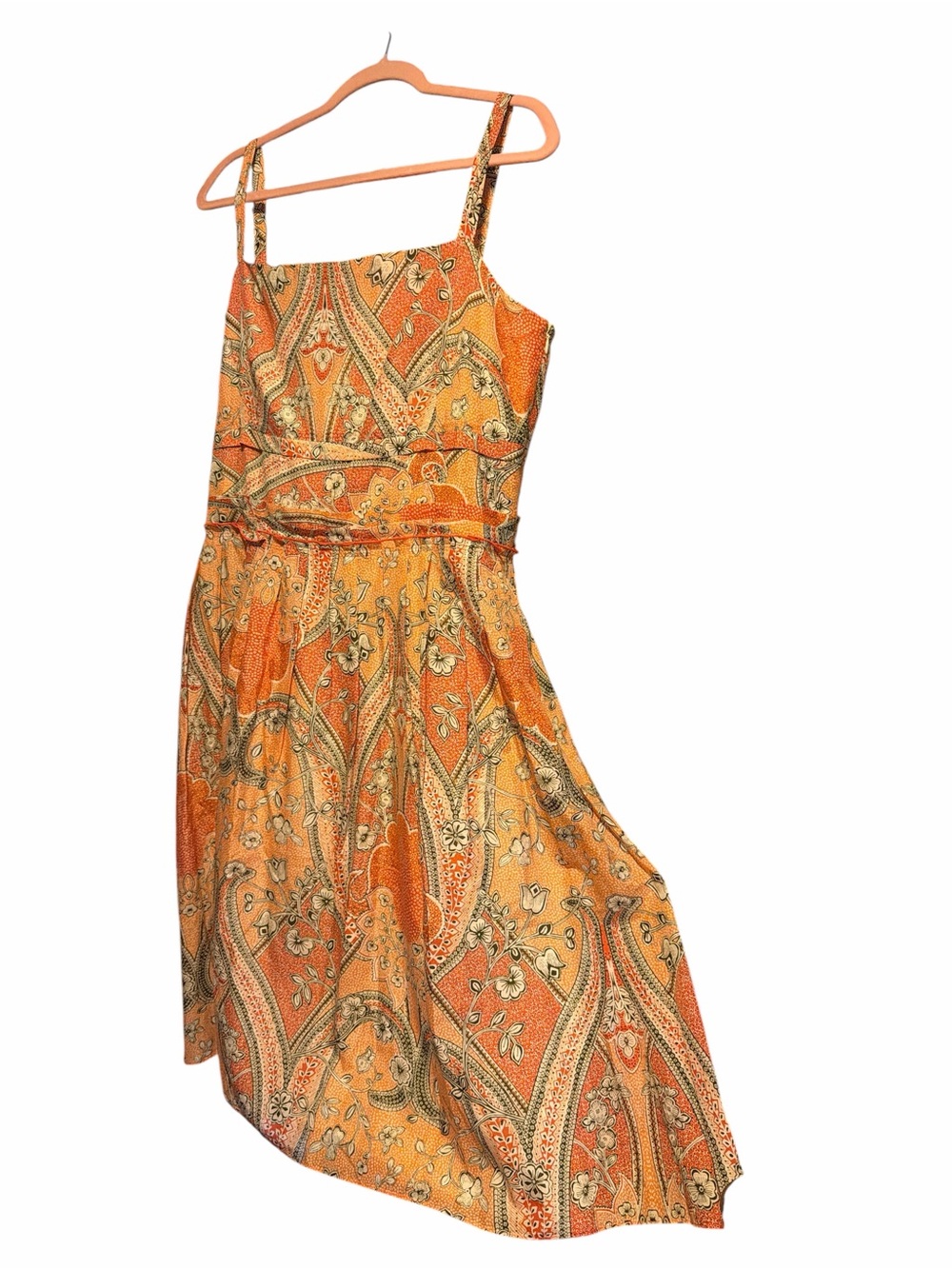 ANN TAYLOR Silk Blend Paisley Print Cami Dress | Size 16 - Picture 7 of 16